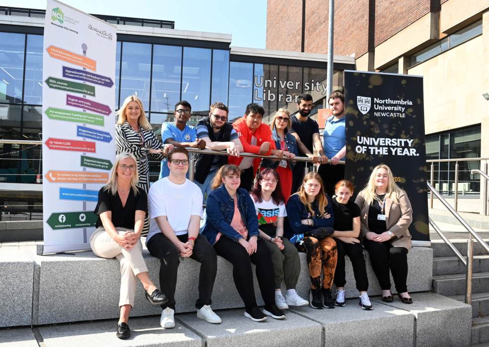 Supported interns pictured at our launch event for our collaborative partnership between Newcastle City Learning, Northumbria University, Sodexo, and national charity DFN Project SEARCH.