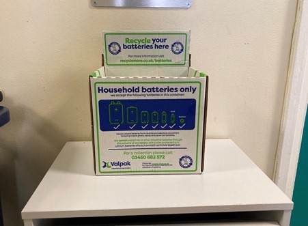Our new battery recycling box